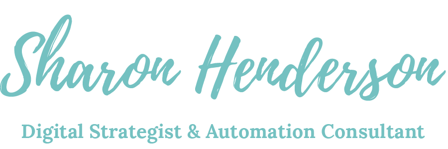 Sharon Henderson Digital Strategist & Automation Consultant Logo in Aqua